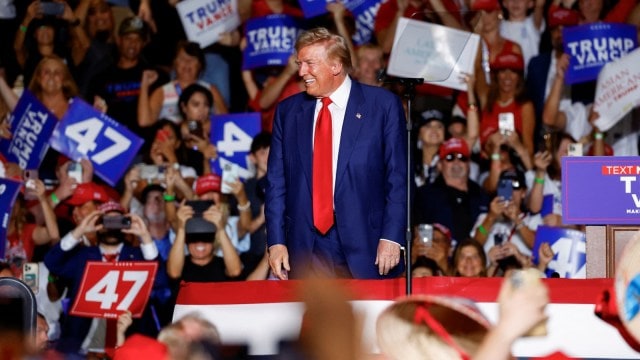 Republican presidential nominee and former U.S. President Donald Trump holds a rally in Las Vegas