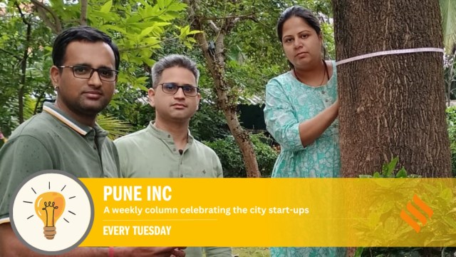 The Green Concept founders Rohan Shetti, Aboli Kulkarni and Girish Kulkarni. (Express Photo)