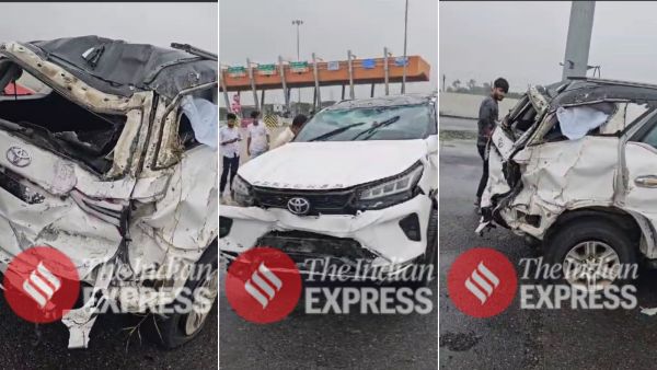 Musheer was travelling with his father Naushad Khan and two more people from Azamgarh to Lucknow at Purvanchal Expressway on Friday afternoon when his car met with a divider and overturned. (Express Photo)