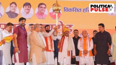 Haryana Chief Minister Nayub Singh Sani with BJP leaders.