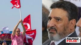 (L-R) National Conference (NC) vice-president Omar Abdullah and Apni Party leader Altaf Bukhari.