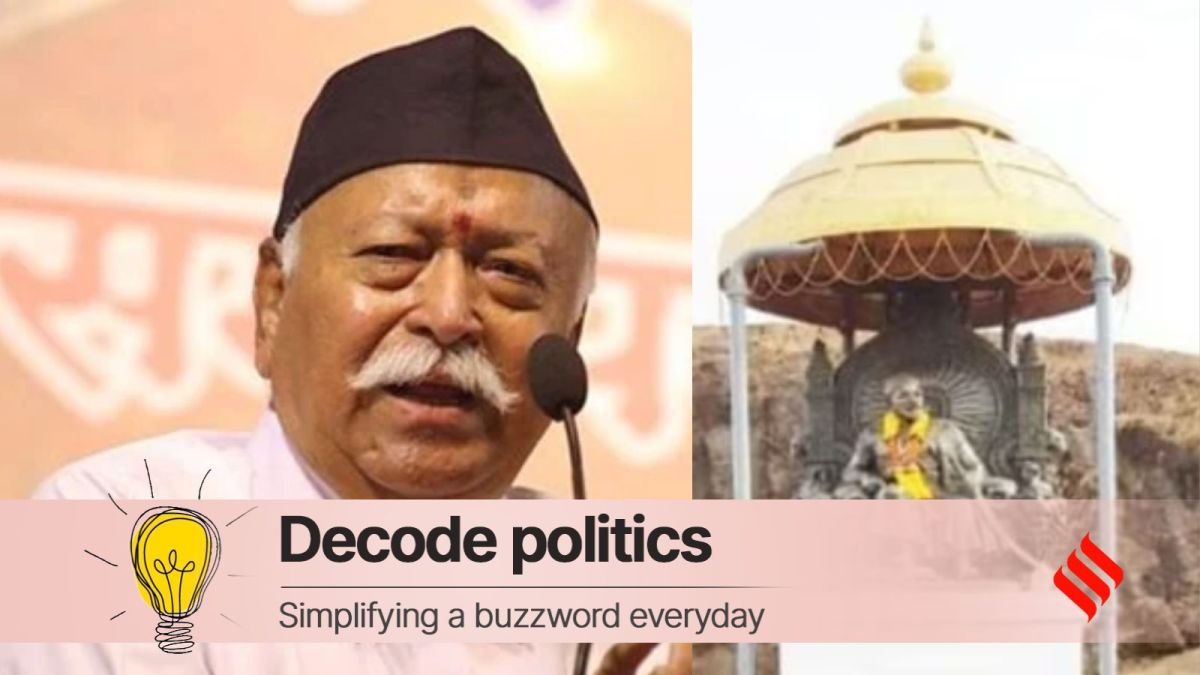 RSS chief Mohan Bhagwat claimed that freedom fighter Bal Gangadhar Tilak discovered Shivaji Maharaj’s samadhi. (File photos)