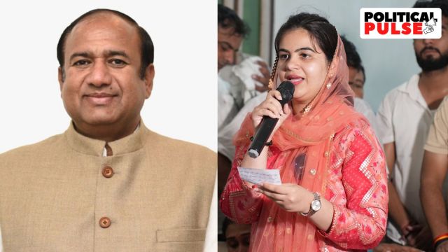 With Congress Sonipat candidate Surender Panwar lodged in jail in a money laundering and illegal mining case, his daughter-in-law Samiksha Panwar has been leading his campaign