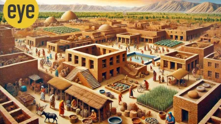 A visualisation of the Mohenjo Daro civilisation. ((Source: DALL-E)