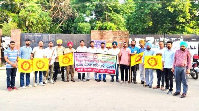 old pension scheme implementation, protest, punjab news, indian express