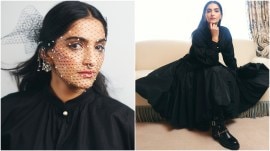 Sonam Kapoor attended the Dior show at Paris Fashion Week in a black ensemble from the French luxury fashion house's Cruise 2025 collection.