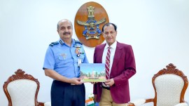 Chief of the Air Staff Air Chief Marshal Vivek Ram Chaudhari launching the book 'The National Defence Academy of India (1949 -- 2024)' in May with the author Dr Kishori Lal.
