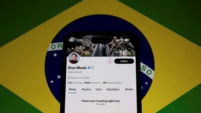 FILE PHOTO: The X account of Elon Musk in seen blocked on a mobile screen in this illustration after Brazil's telecommunications regulator suspended access to Elon Musk's X social network in the country to comply with an order from a judge who has been locked in a months-long feud with the billionaire investor, Sao Paulo, Brazil taken August 31, 2024. (REUTERS PPHOTO)