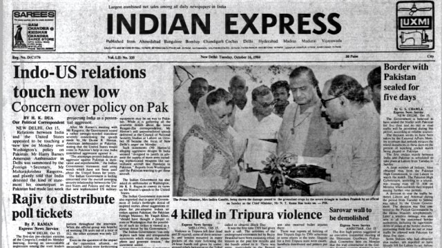 India-US Relations, 4 Killed In Tripura, Rajiv Gandhi Steps Up, Pak Border Sealed, Forty Years Ago, editorial, Indian express, opinion news, indian express editorial