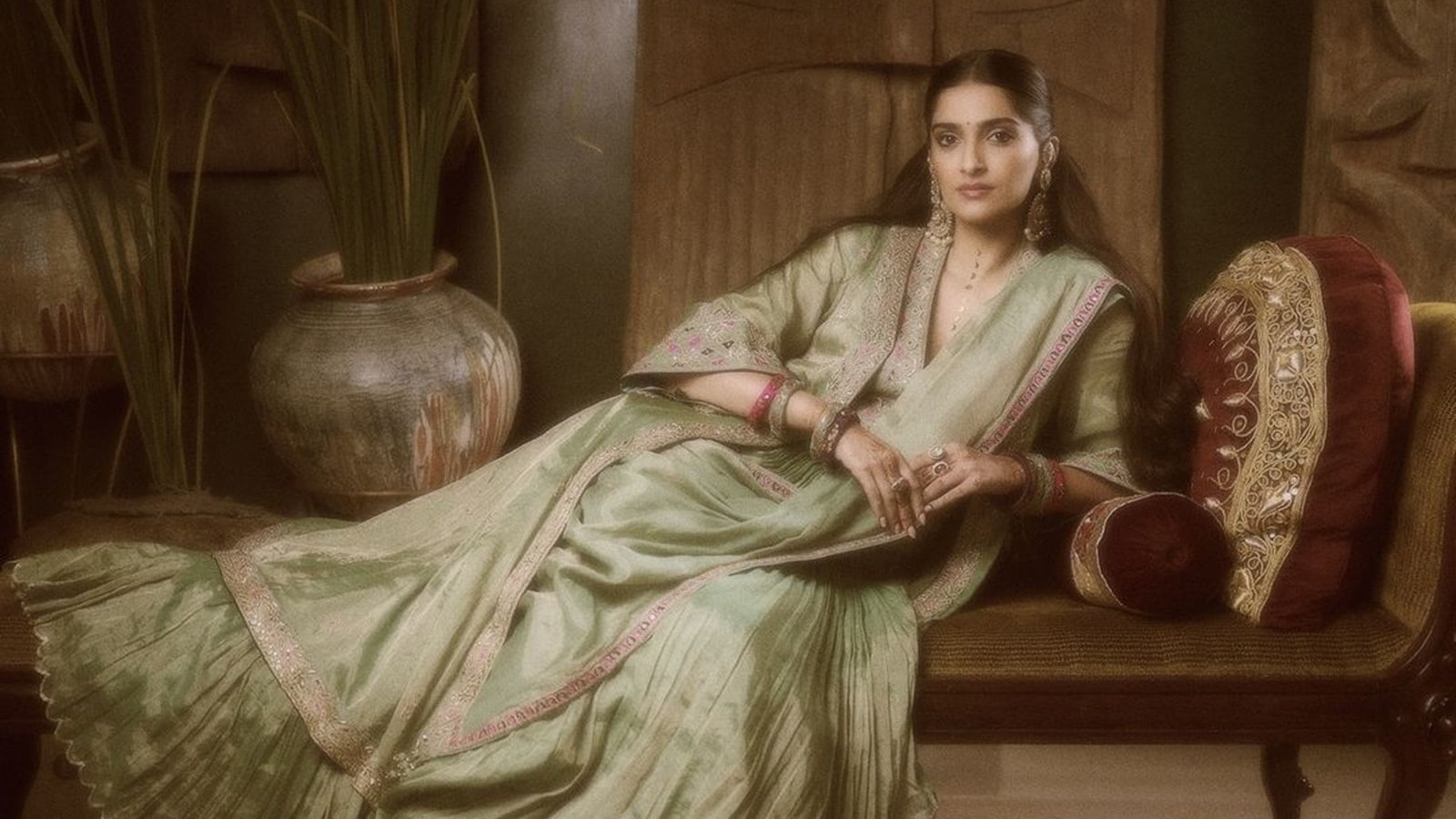 Sonam Kapoor sports the moon phase tattoo with her Karwa Chauth look