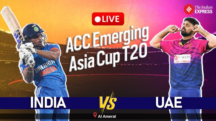  Get IND A vs UAE Live Updates from Al Amerat Cricket Ground, Muscat.