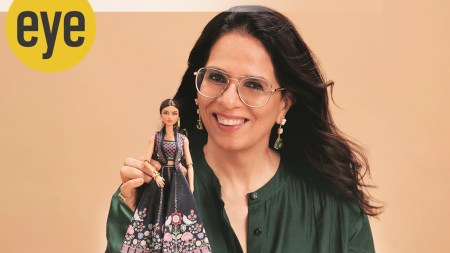 Designer Anita Dongre with a Barbie Signature Diwali Doll