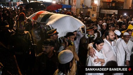 baba siddique, Baba siddique funeral, last rites with state honours, bollywood, salman khan, Indian express news