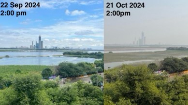 Delhi's air quality plummets (Image source: @khanzadaah/Reddit)