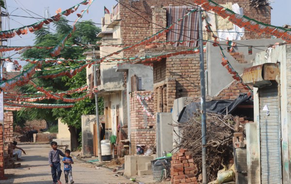 A view of houses at Balmiki colony at Mirchpur in Haryana. Express Photo by kamleshwar singh
