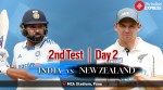 India vs New Zealand Live Score, 2nd Test Day 2: Get IND vs NZ Live Updates from Maharashtra Cricket Association Stadium