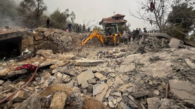 Aftermath of an Israeli air strike in Aitou