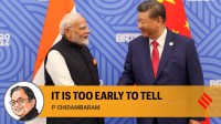 It is too early to tell copy Prime Minister Narendra Modi with Chinese President Xi Jinping on the sidelines of the BRICS Summit in Kazan. (AP Photo)
