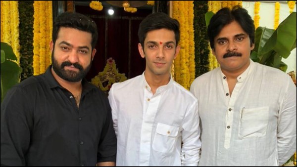 Jr NTR and Pawan Kalyan with Anirudh