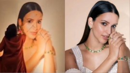 An organiser defacing Triptii Dimri's poster at an event in Jaipur.