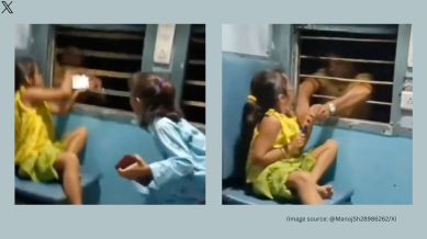 Mobile phone theft on moving train (Image source: @ManojSh28986262/X)