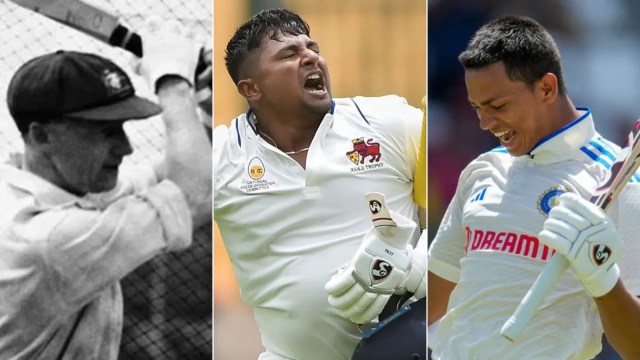 Sarfaraz Khan, Yashasvi Jaiswal and the legendary Don Bradman rank among the top 5 batters with highest First-Class averages. (File/PTI/BCCI)