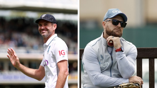 England caput  manager  Brendon McCullum has backed bowling advisor   Jimmy Anderson's determination  to skip the archetypal  Test against Pakistan to play   play  successful  Scotland. (REUTERS)