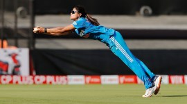 On Sunday in Ahmedabad, Radha Yadav showed off her stunning catching skills -- not once, but twice -- against Sophie Devine's New Zealand in the 2nd ODI. (BCCI)