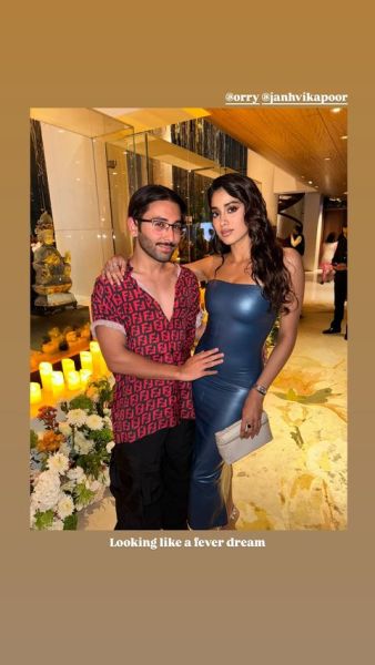 Orry with Janhvi Kapoor at Radhika Merchant's birthday bash in Mumbai. (Photo: Orry/ Instagram)