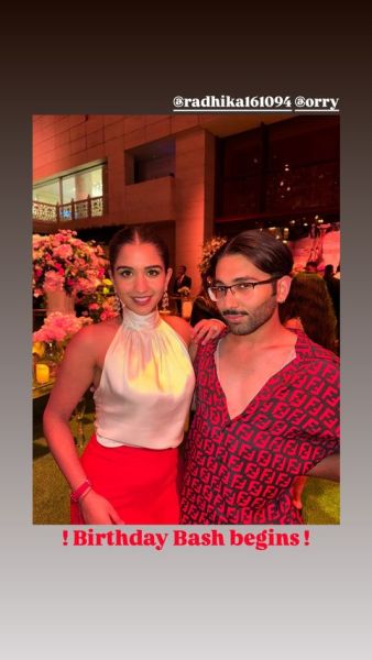 Orry with birthday girl Radhika Merchant. (Photo: Orry/ Instagram)