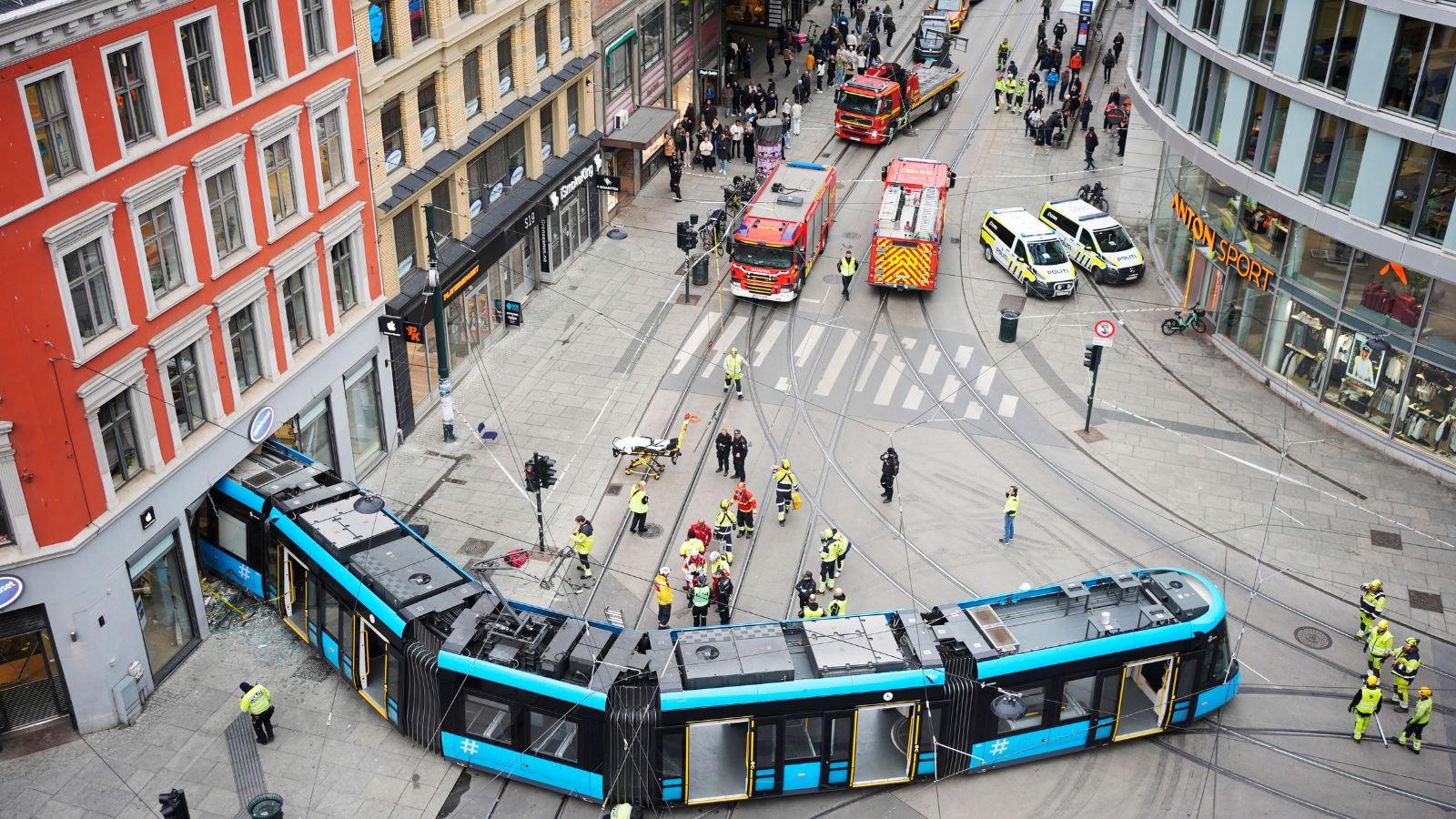 Tram crashes into store in central Oslo, injuring four people | News ...