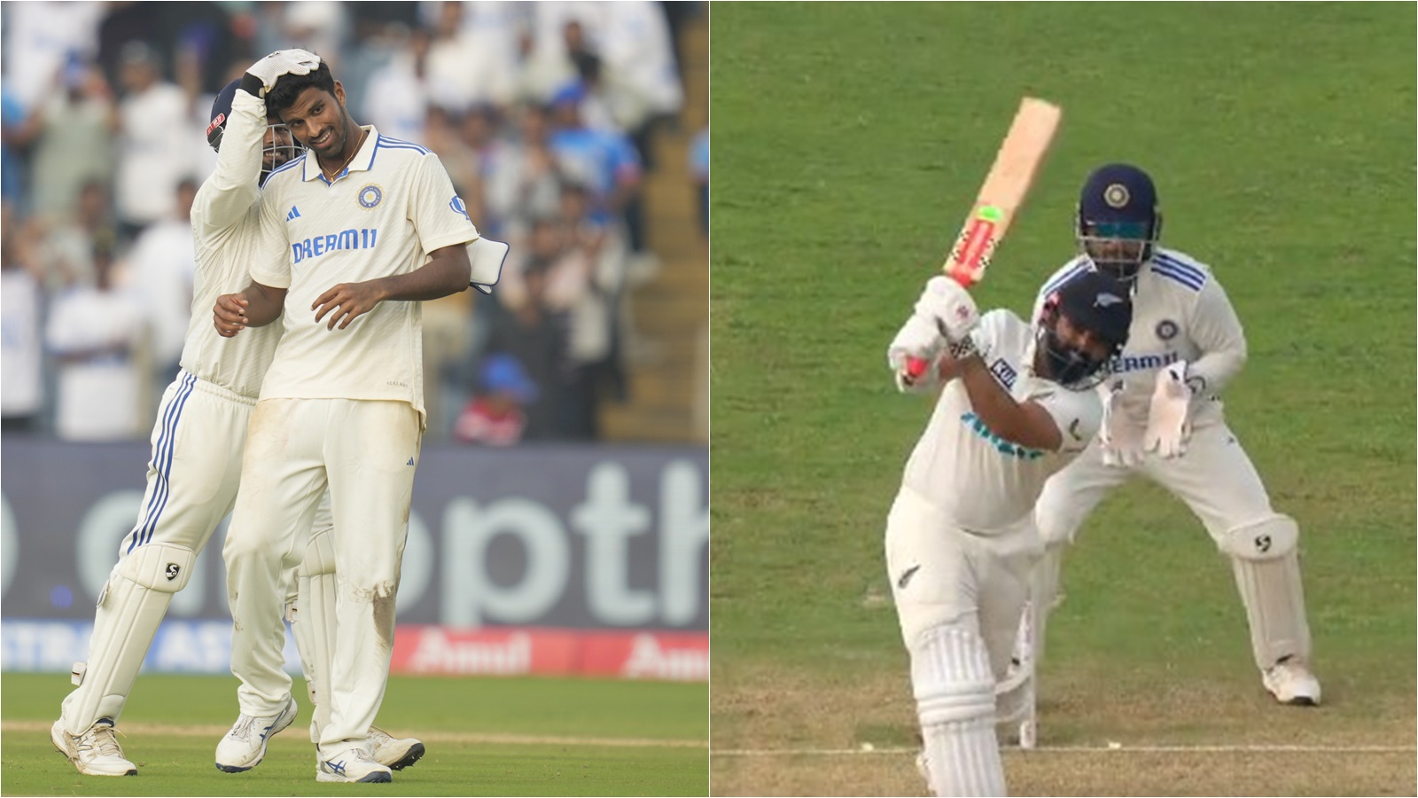 ‘Yaar mereko kya pata isse Hindi aati hai’: Watch Rishabh Pant’s banter with Washington Sundar after NZ’s Ajaz Patel hits allrounder for boundary | Cricket News ‘Yaar mereko kya pata isse Hindi aati hai’: Watch Rishabh Pant’s banter with Washington Sundar after NZ’s Ajaz Patel hits allrounder for boundary | Cricket News