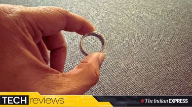 Pebble Iris Smart Ring is a stylish fitness tracker that monitors your health discreetly and offers intuitive touch controls. (Image: Nandagopal Rajan/The Indian Express)