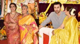 Jaya Bachchan Kajol at Durga Puja Pandal