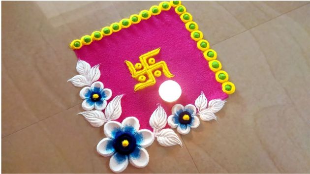 Rangoli is an art form that involves creating colorful patterns to celebrate festivals and auspicious occasions; it originates from the Sanskrit word 'rangavalli,' which is a combination of two words: 'rang,' meaning color, and 'aavalli,' translating into a row or series. 