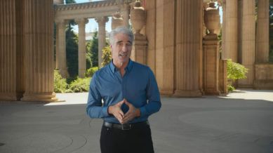 Craig Federighi, Apple's head of software, at the iPhone 16 launch event.