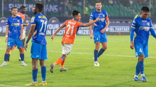 Chennaiyin vs Goa, ISL: FC Goa's Udanta Singh celebrates after scoring against Chennaiyin FC at the Jawaharlal Nehru Stadium, Chennai on Thursday. (ISL Media)