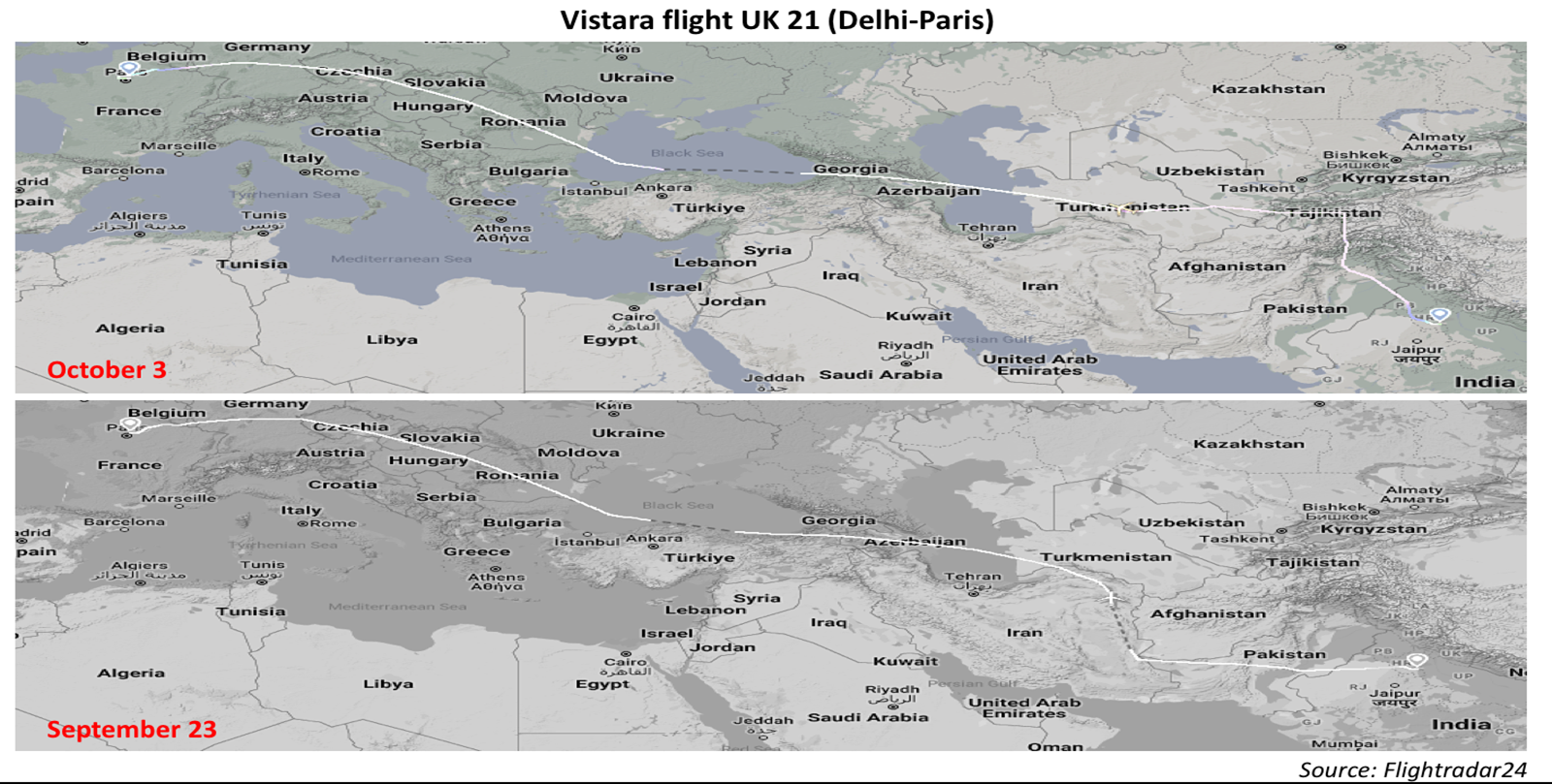 Vistara UK 21 (Delhi-Paris)