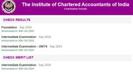 ICAI CA Foundation & Inter Result September 2024: Scorecards released at icai.nic.in, icaiexam.icai.org