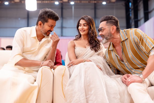 Vijay, Pooja Hegde and Bobby Deol connected  the puja ceremonial  of their film.