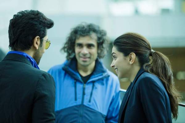 Imtiaz Ali with Ranbir Kapoor and Alia Bhatt on the sets of Tamasha.