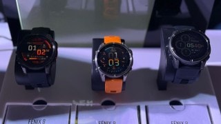 Fenix 8 series smartwatches are available in optional titanium frame. (Image Credit: Anuj Bhatia/Indian Express)