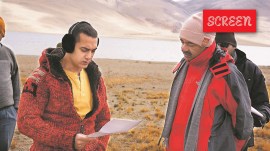 Aamir Khan and Rajkumar Hirani during the making of 3 Idiots.