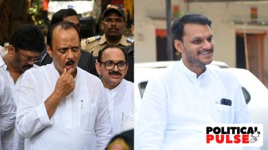 Maharashtra deputy CM Ajit Pawar (L) is contesting from the Baramati constituency against his nephew, Yugendra (R). (Express file photo/ Yugendra Pawar, X)