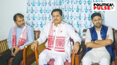 (L-R) Independent MLA Akhil Gogoi, Assam Congress chief Bhupen Borah, and Lurinjyoti Gogoi, general secretary of the united Opposition forum. (Photo: Lurinjyoti Gogoi/ X)