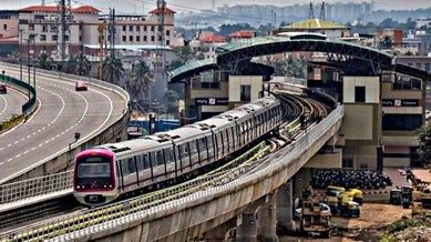 bengaluru purple metro tree falls on track, indian express