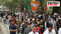 BJP supporters attend a rally addressed by PM Narendra Modi in Srinagar. (Express file photo by Shuaib Masoodi)
