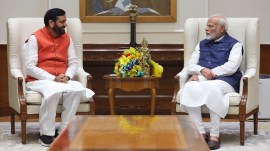 Haryana Chief Minister Nayab Singh Saini meets Prime Minister Narendra Modi in New Delhi on Wednesday, October 9, 2024. (Photo: X/@narendramodi)