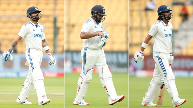 India vs New Zealand: Virat Kohli, Rohit Sharma and KL Rahul fell early against NZ in Bengaluru on Thursday. (BCCI)