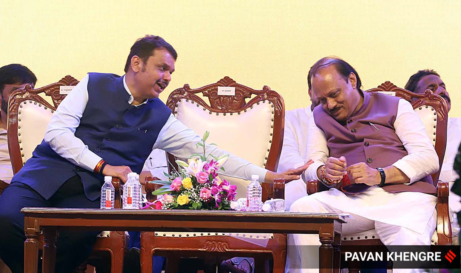 Maharashtra deputy CMs Devendra Fadnavis and Ajit Pawar. (Express file photo by Pavan Khengre)